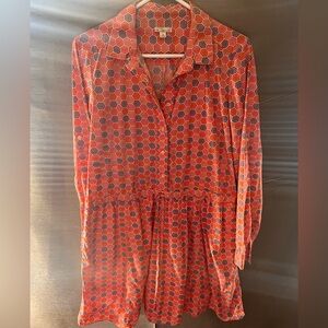 GAP Vintage Drawstring Waist Geo Print Dress/Tunic Size M